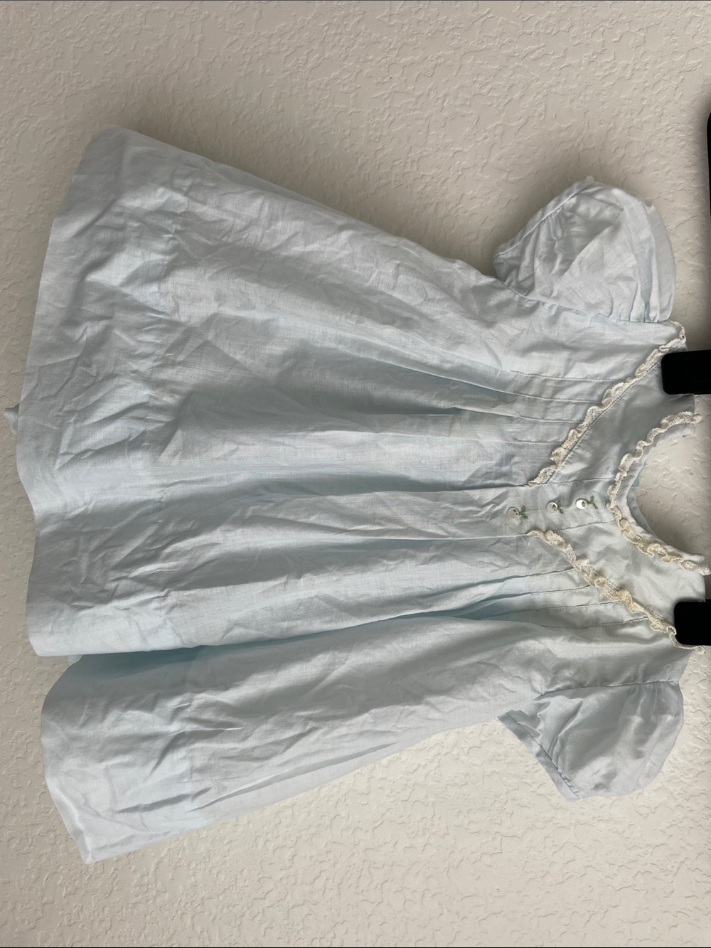 Vintage NANETTE ORIGINALS Babe Frock Puff Sleeve, Light Blue w/Pintuck Front - Picture 11 of 14